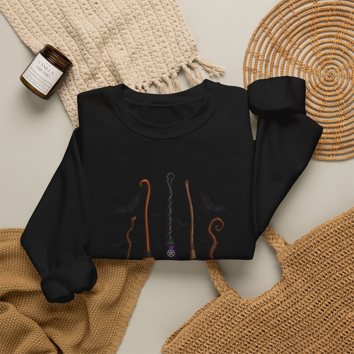 Witch Brooms Sweatshirt - "A Girl's Got to Have Options" Halloween Crewneck