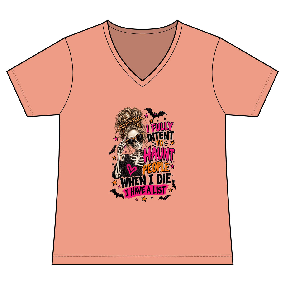 Women's V-Neck Tee — Sarcastic Sassy Halloween Graphic