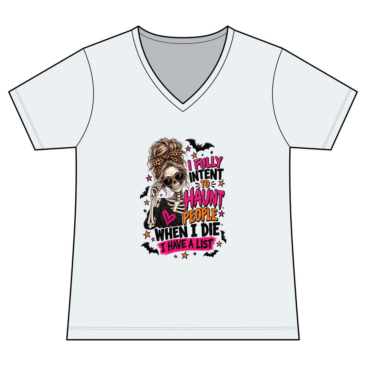 Women's V-Neck Tee — Sarcastic Sassy Halloween Graphic