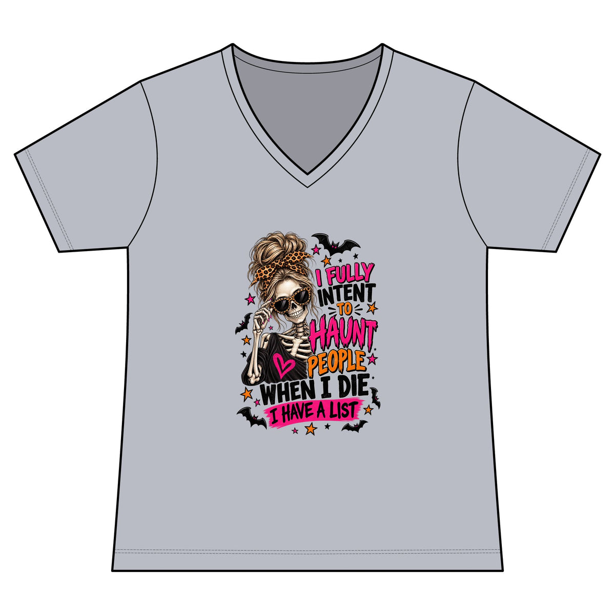 Women's V-Neck Tee — Sarcastic Sassy Halloween Graphic