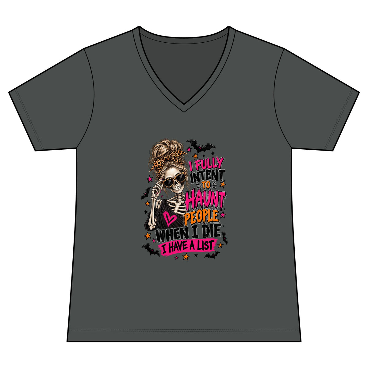 Women's V-Neck Tee — Sarcastic Sassy Halloween Graphic