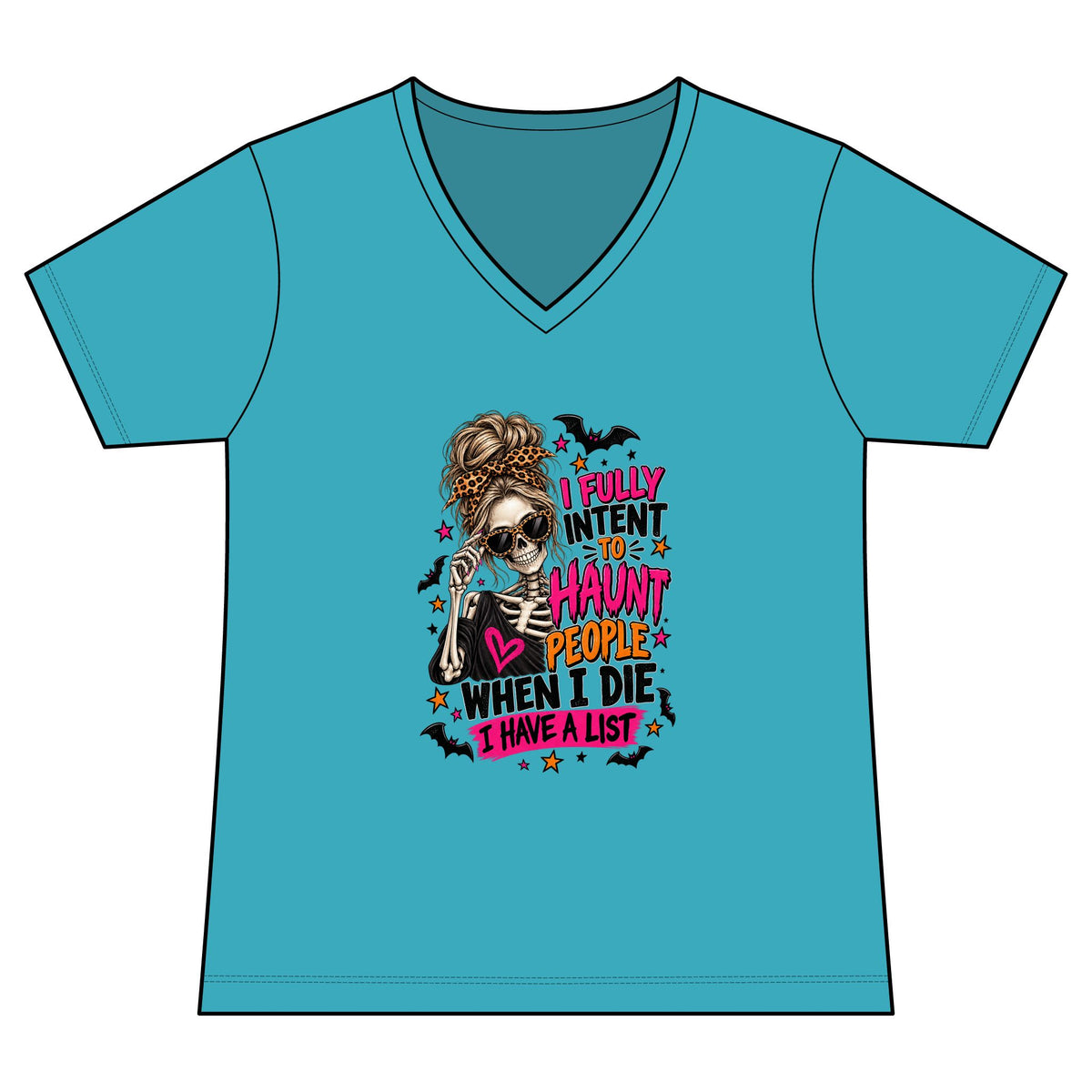 Women's V-Neck Tee — Sarcastic Sassy Halloween Graphic