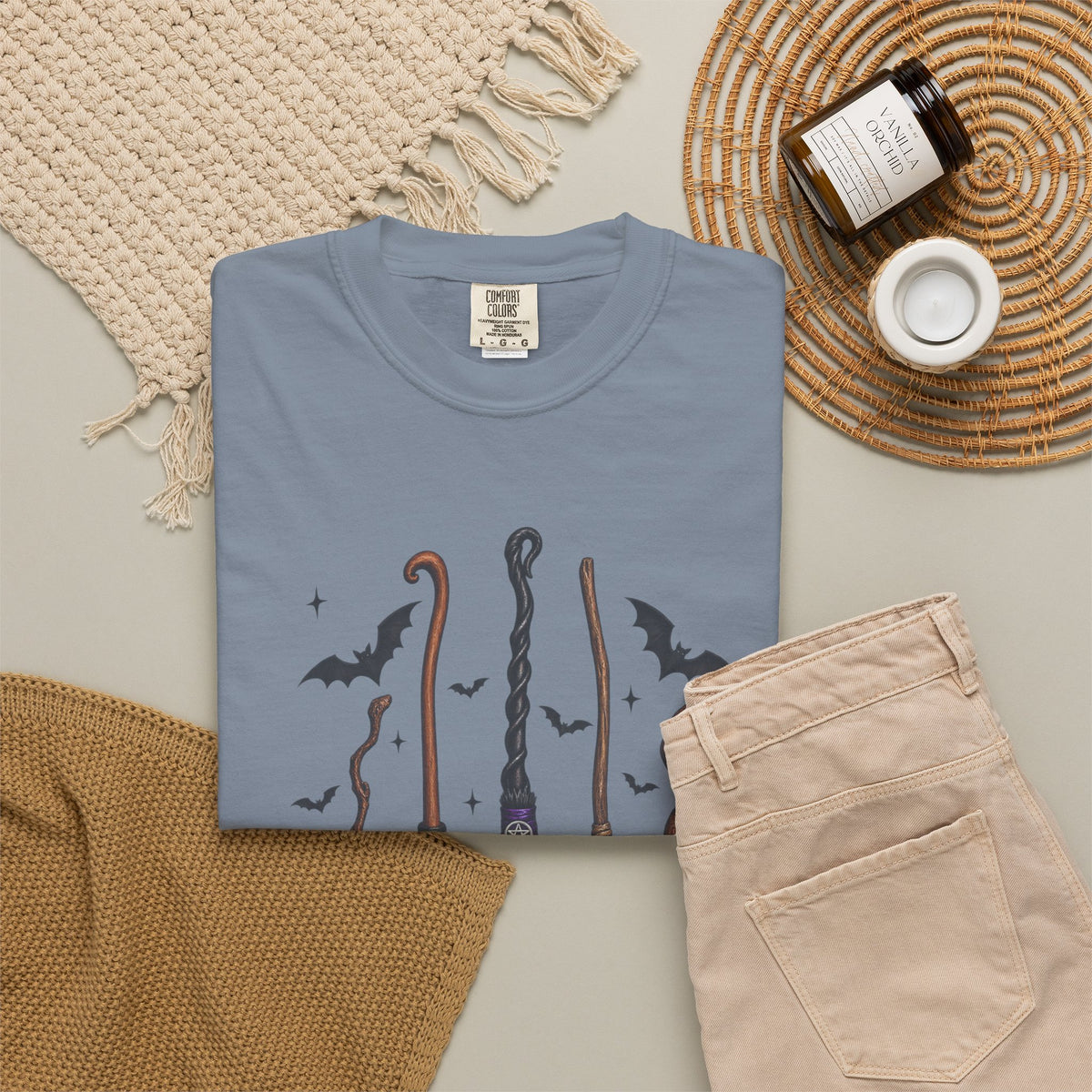 Witch Broom Options T-Shirt —  Halloween Tee