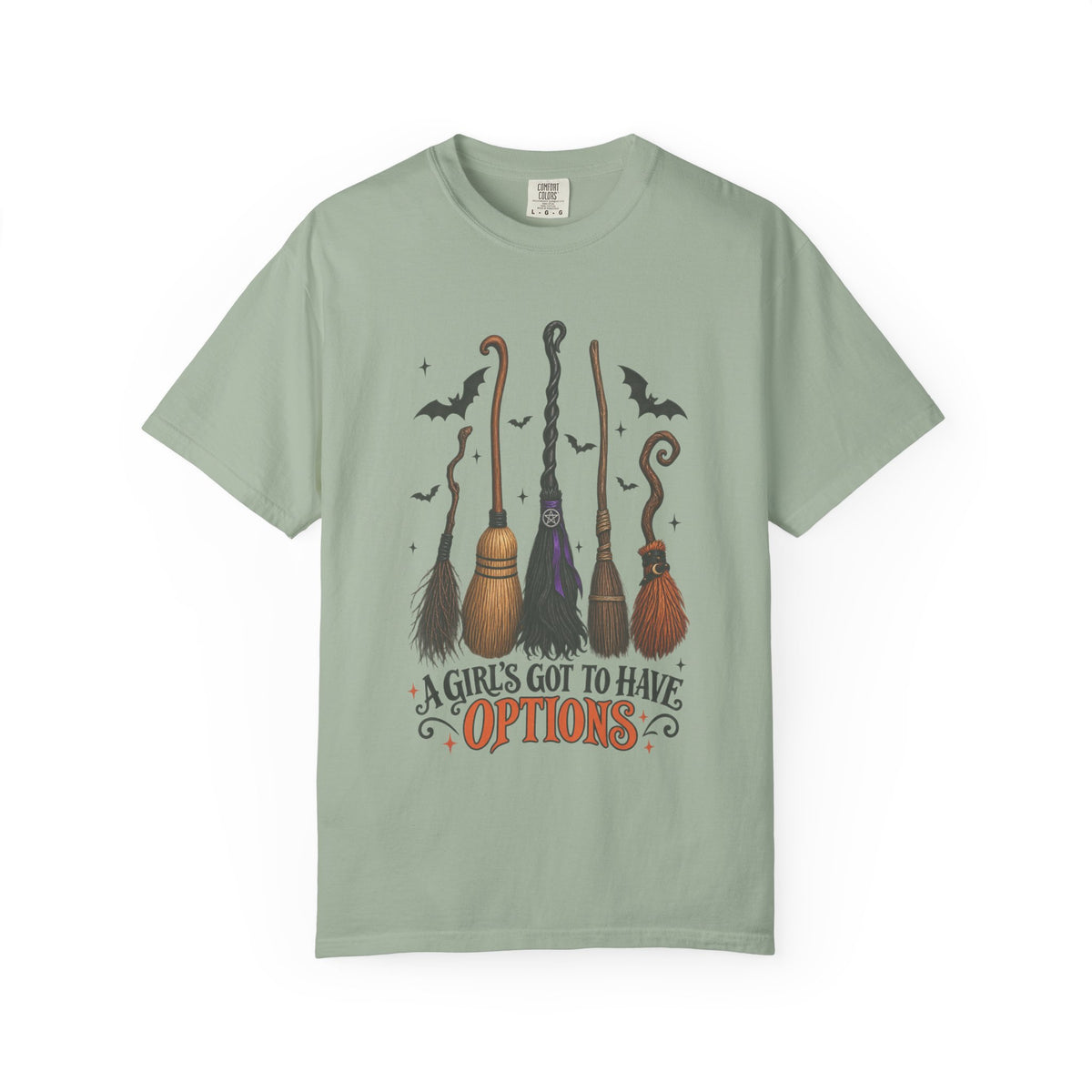 Witch Broom Options T-Shirt —  Halloween Tee