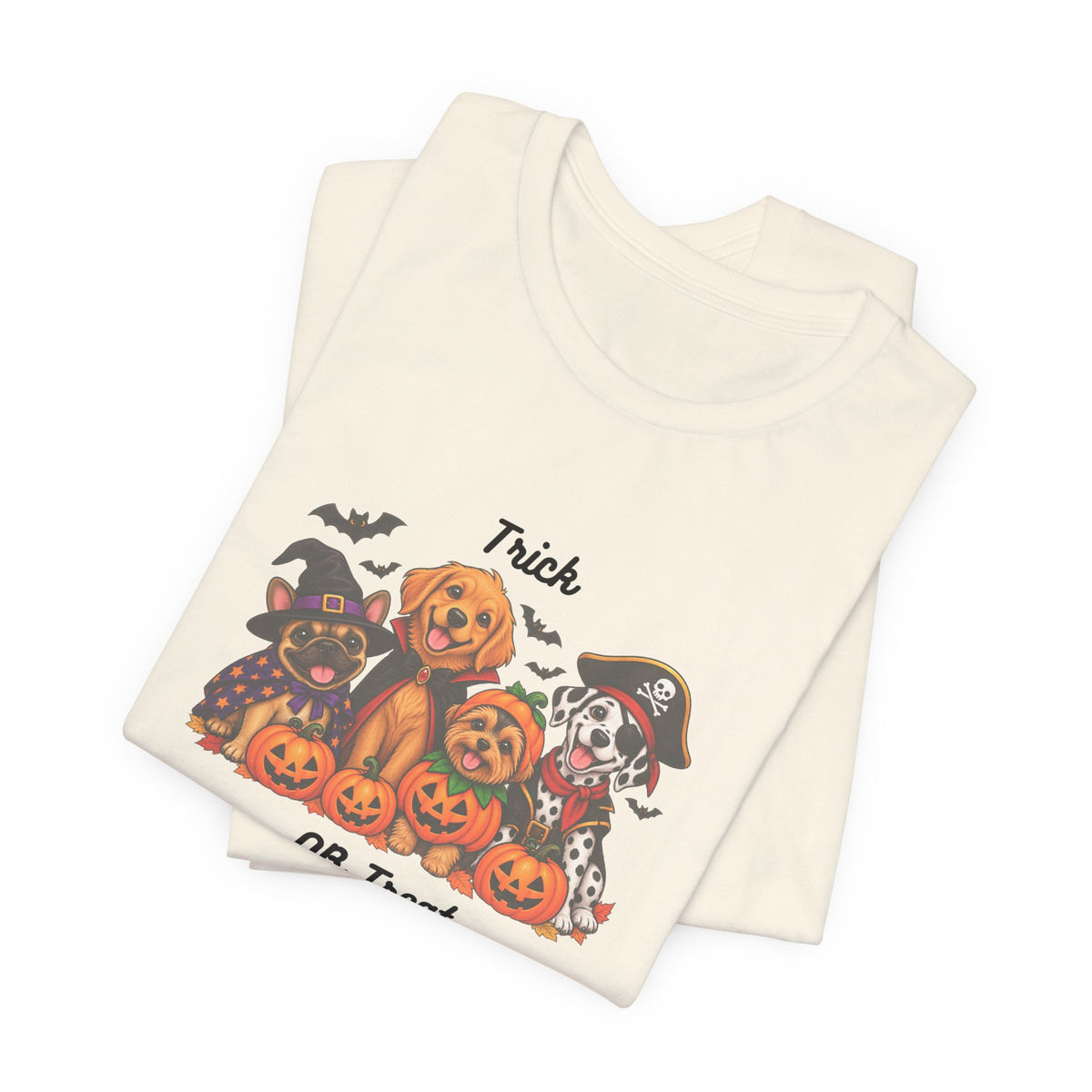Halloween Puppy Pumpkin T-Shirt — "Trick or Treat" Cute Dog & Jack-o’-Lantern Tee