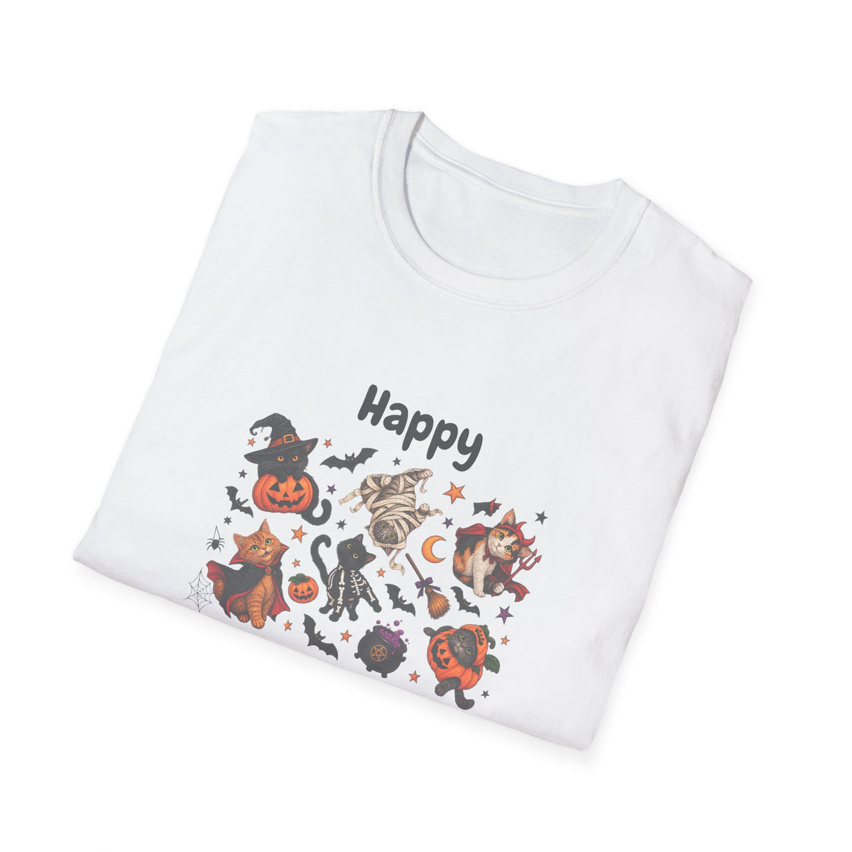 Halloween Cats & Pumpkins Cute Spooky Graphic Tee
