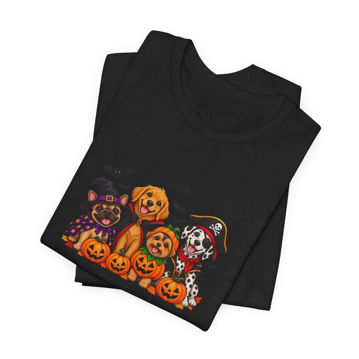 Halloween Puppy Pumpkin T-Shirt — "Trick or Treat" Cute Dog & Jack-o’-Lantern Tee