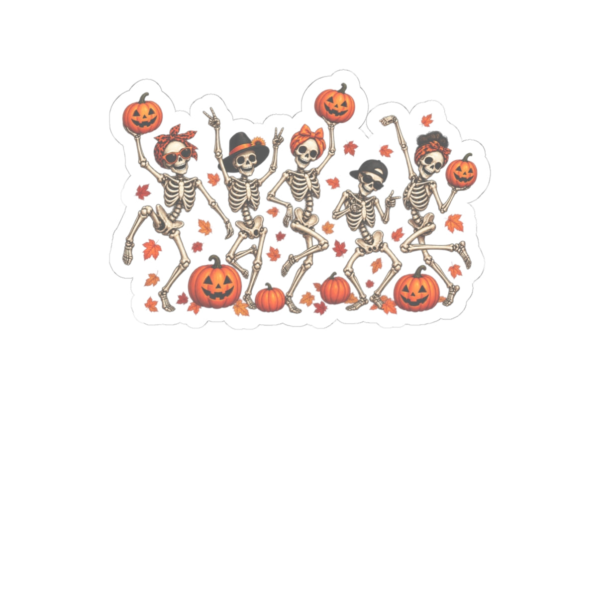 Dancing Skeletons Halloween Kiss-Cut Sticker