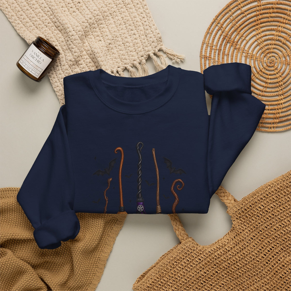 Witch Brooms Sweatshirt - "A Girl's Got to Have Options" Halloween Crewneck