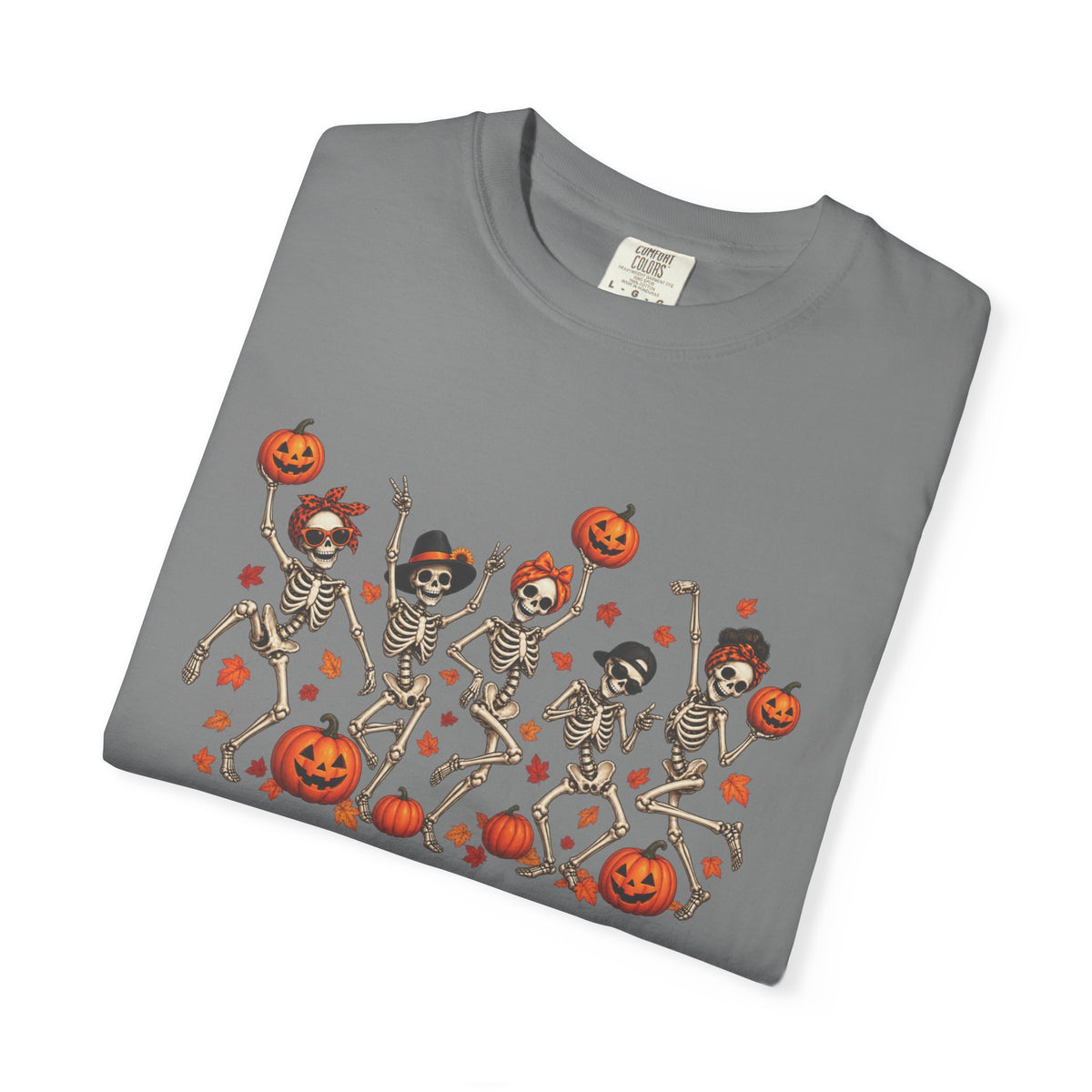 Dancing Skeletons & Pumpkins Halloween T-Shirt