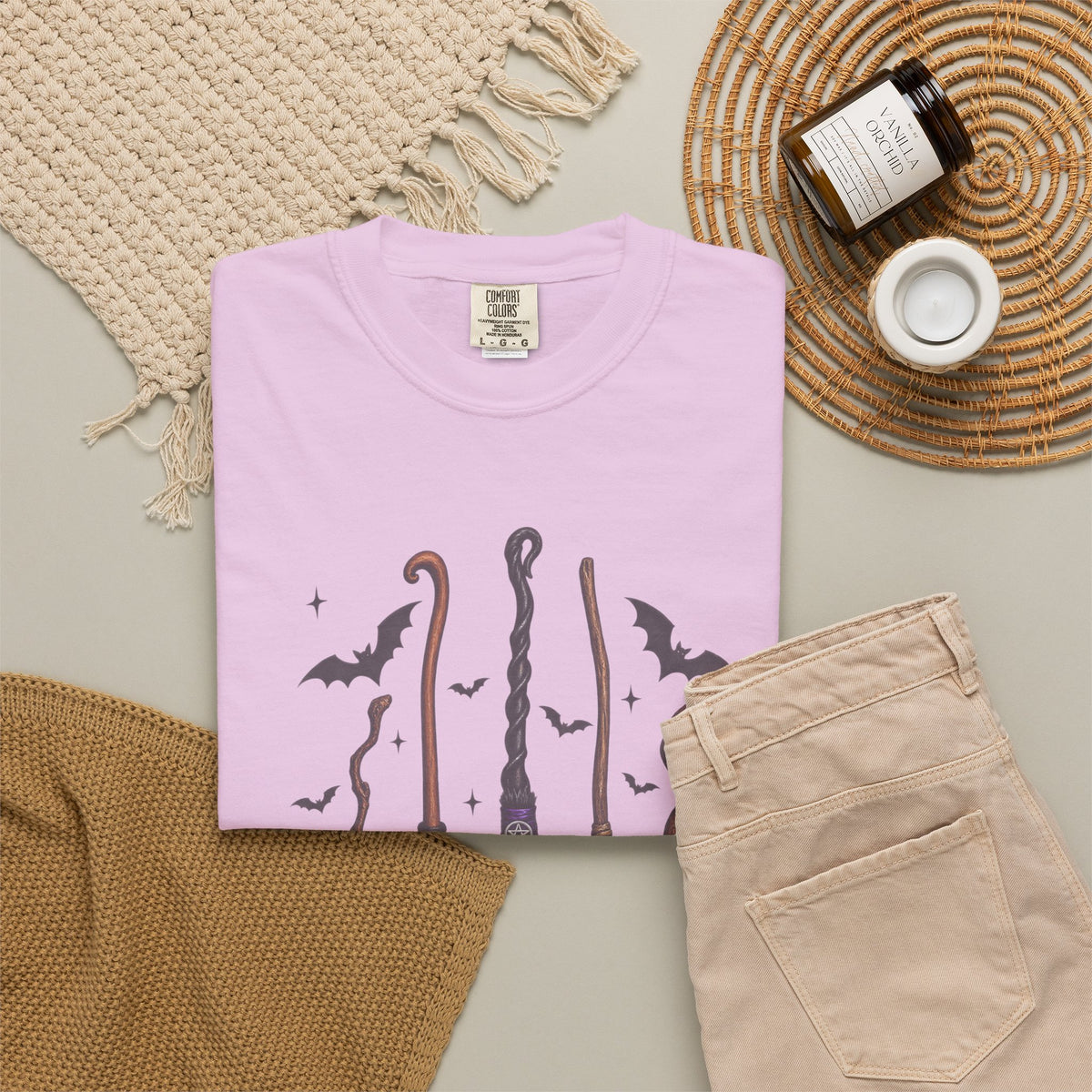 Witch Broom Options T-Shirt —  Halloween Tee