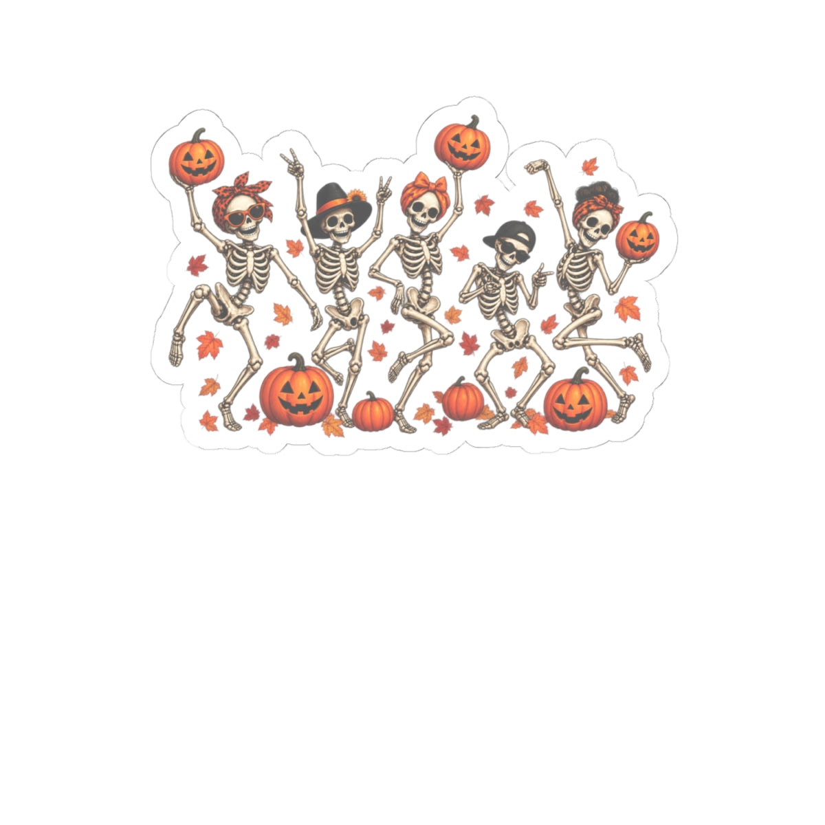 Dancing Skeletons Halloween Kiss-Cut Sticker