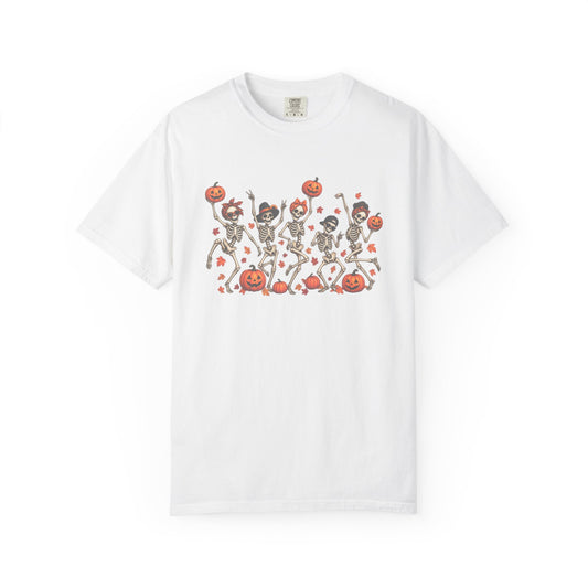 Dancing Skeletons & Pumpkins Halloween T-Shirt