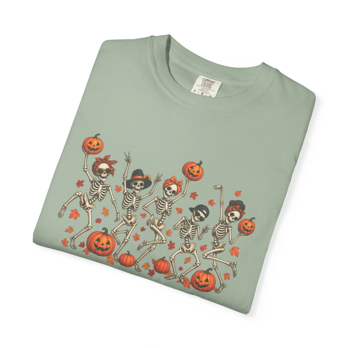 Dancing Skeletons & Pumpkins Halloween T-Shirt