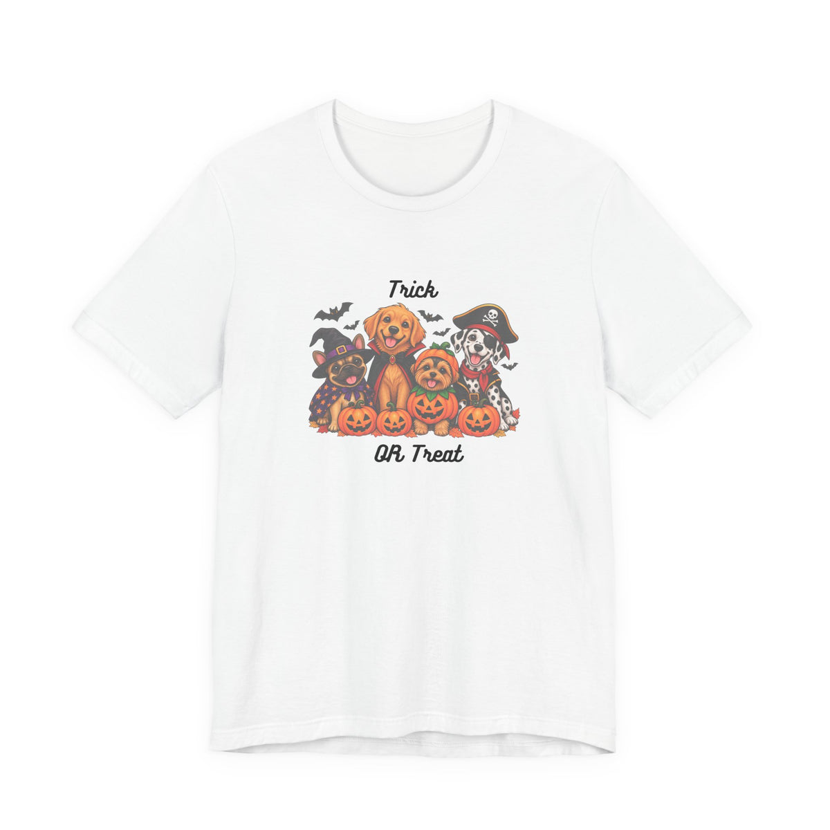 Halloween Puppy Pumpkin T-Shirt — "Trick or Treat" Cute Dog & Jack-o’-Lantern Tee