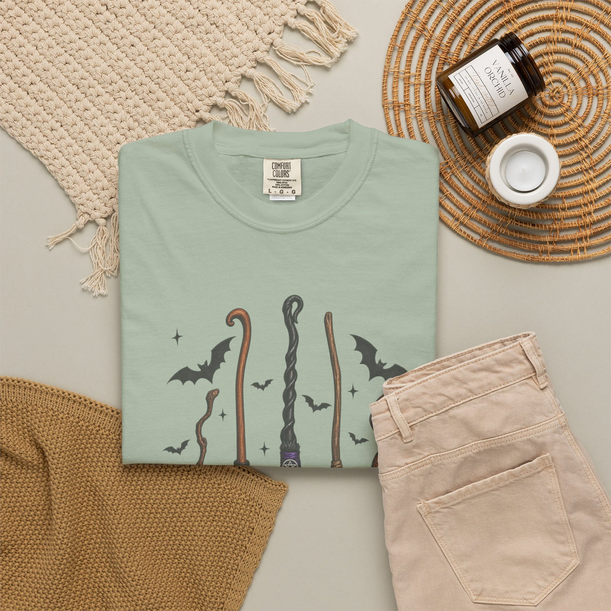 Witch Broom Options T-Shirt —  Halloween Tee