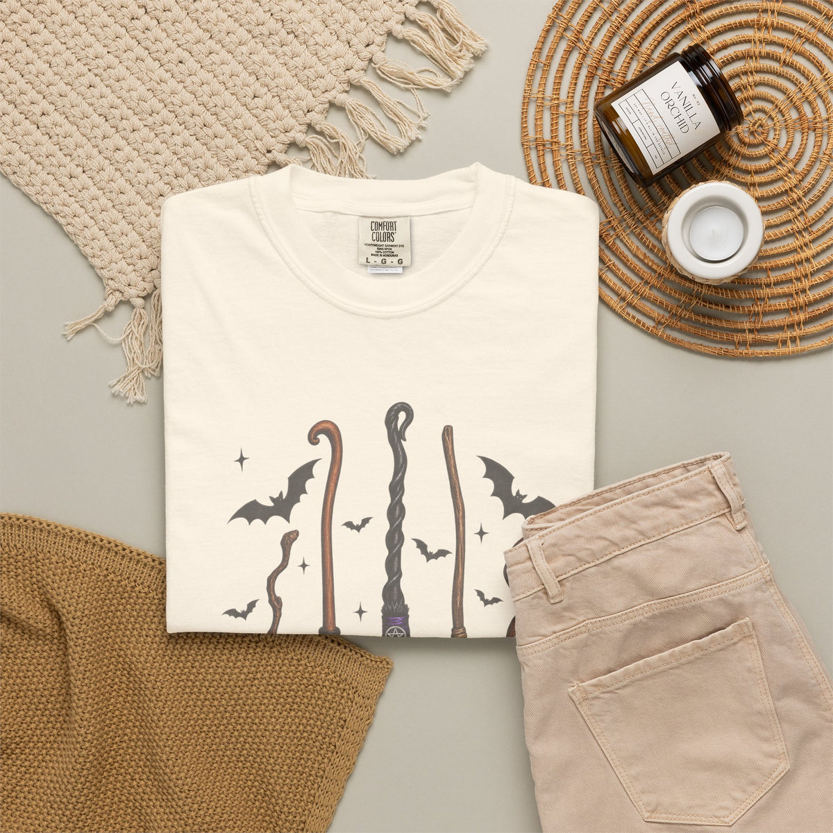 Witch Broom Options T-Shirt —  Halloween Tee