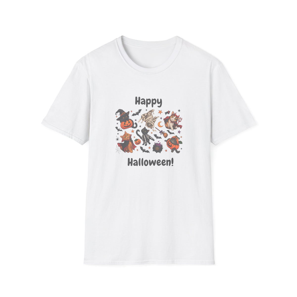 Halloween Cats & Pumpkins Cute Spooky Graphic Tee