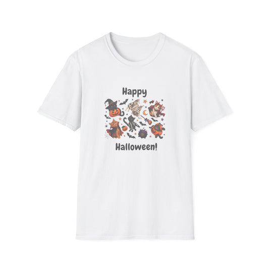 Halloween Cats & Pumpkins Cute Spooky Graphic Tee