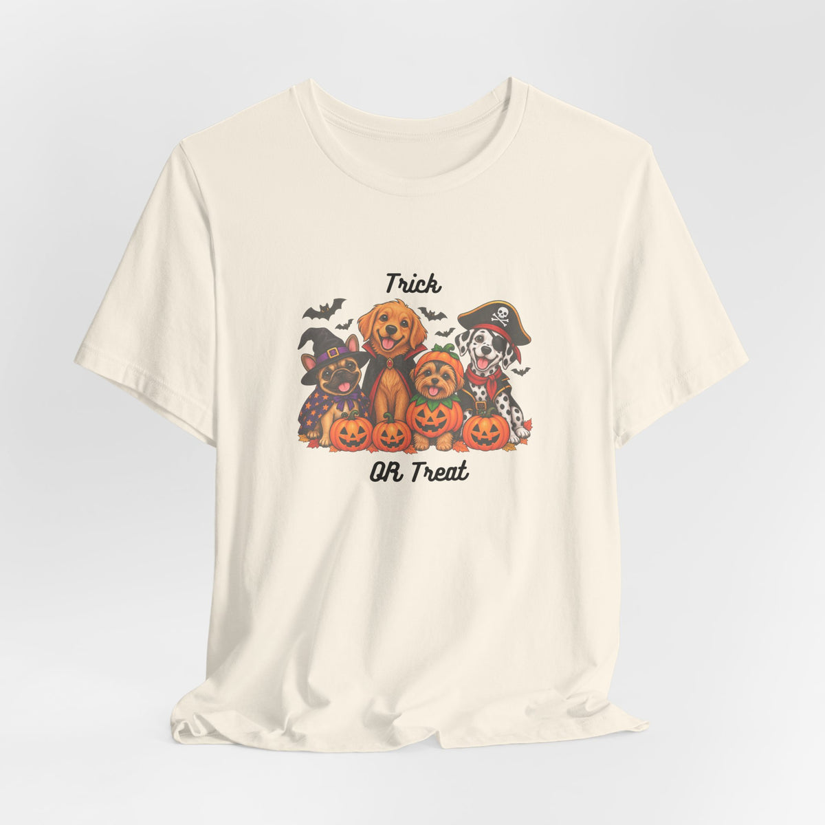 Halloween Puppy Pumpkin T-Shirt — "Trick or Treat" Cute Dog & Jack-o’-Lantern Tee