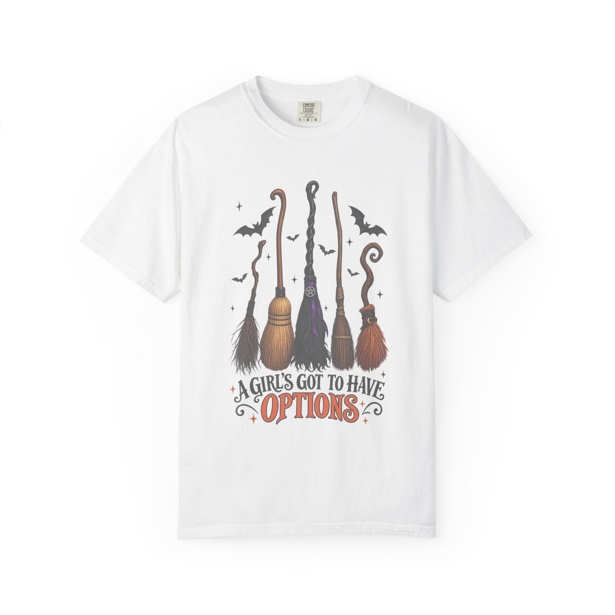 Witch Broom Options T-Shirt —  Halloween Tee