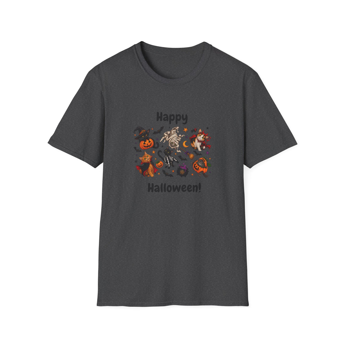 Halloween Cats & Pumpkins Cute Spooky Graphic Tee