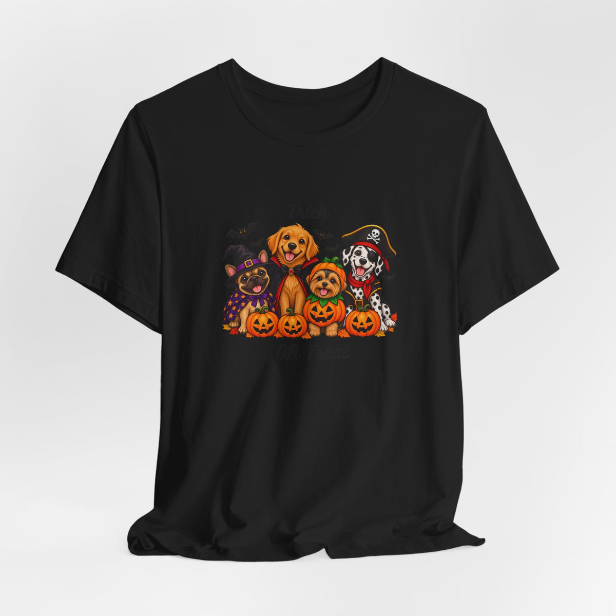 Halloween Puppy Pumpkin T-Shirt — "Trick or Treat" Cute Dog & Jack-o’-Lantern Tee