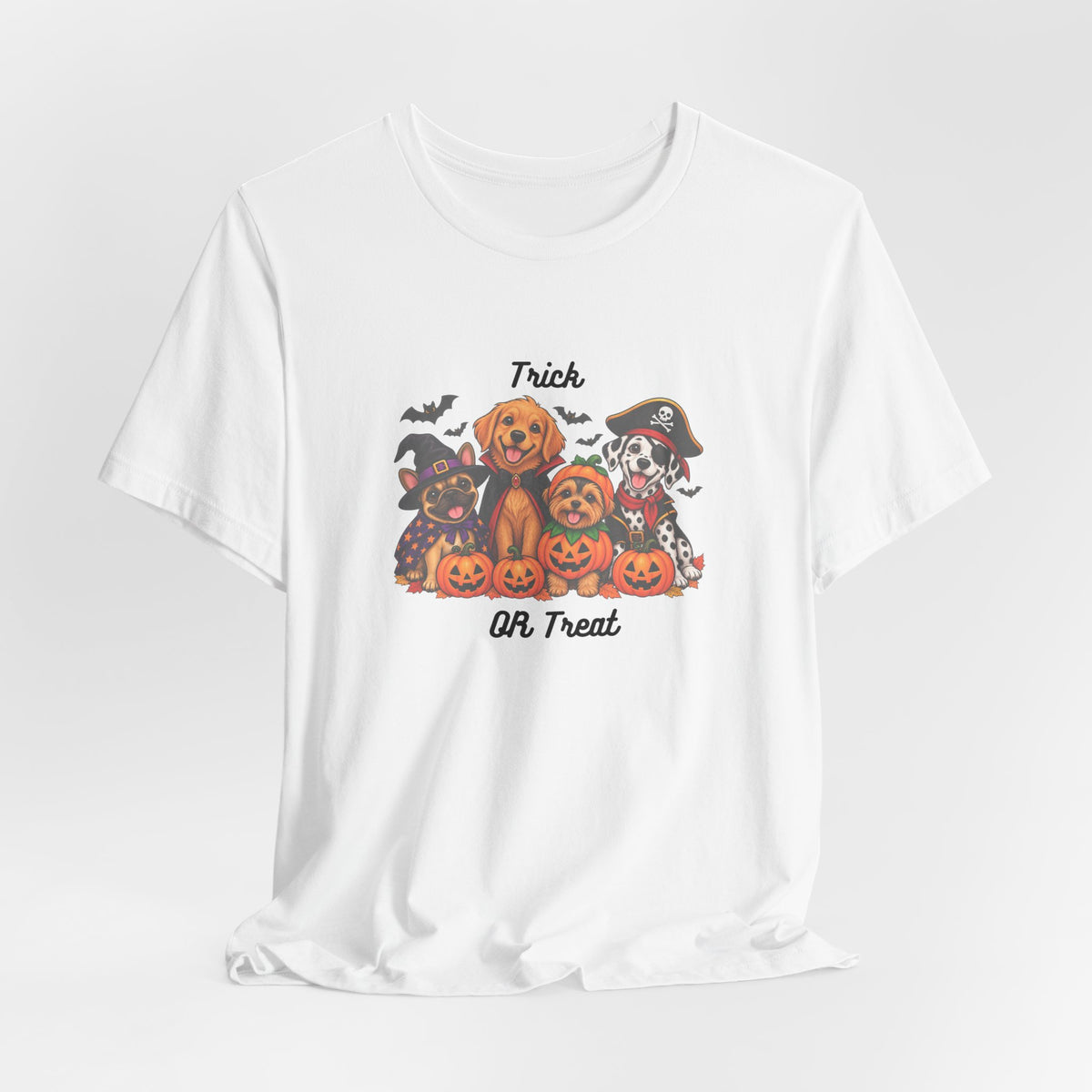 Halloween Puppy Pumpkin T-Shirt — "Trick or Treat" Cute Dog & Jack-o’-Lantern Tee