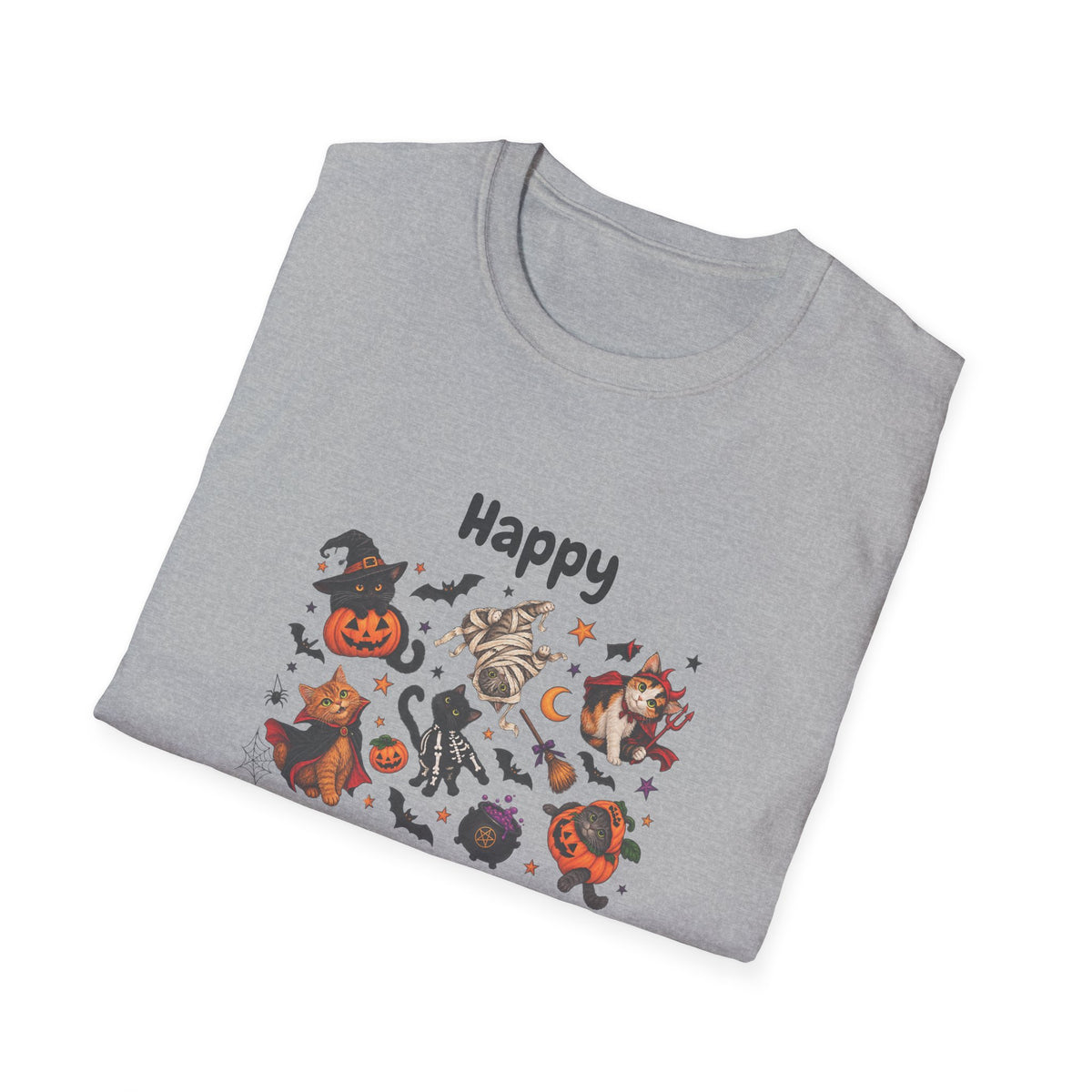 Halloween Cats & Pumpkins Cute Spooky Graphic Tee