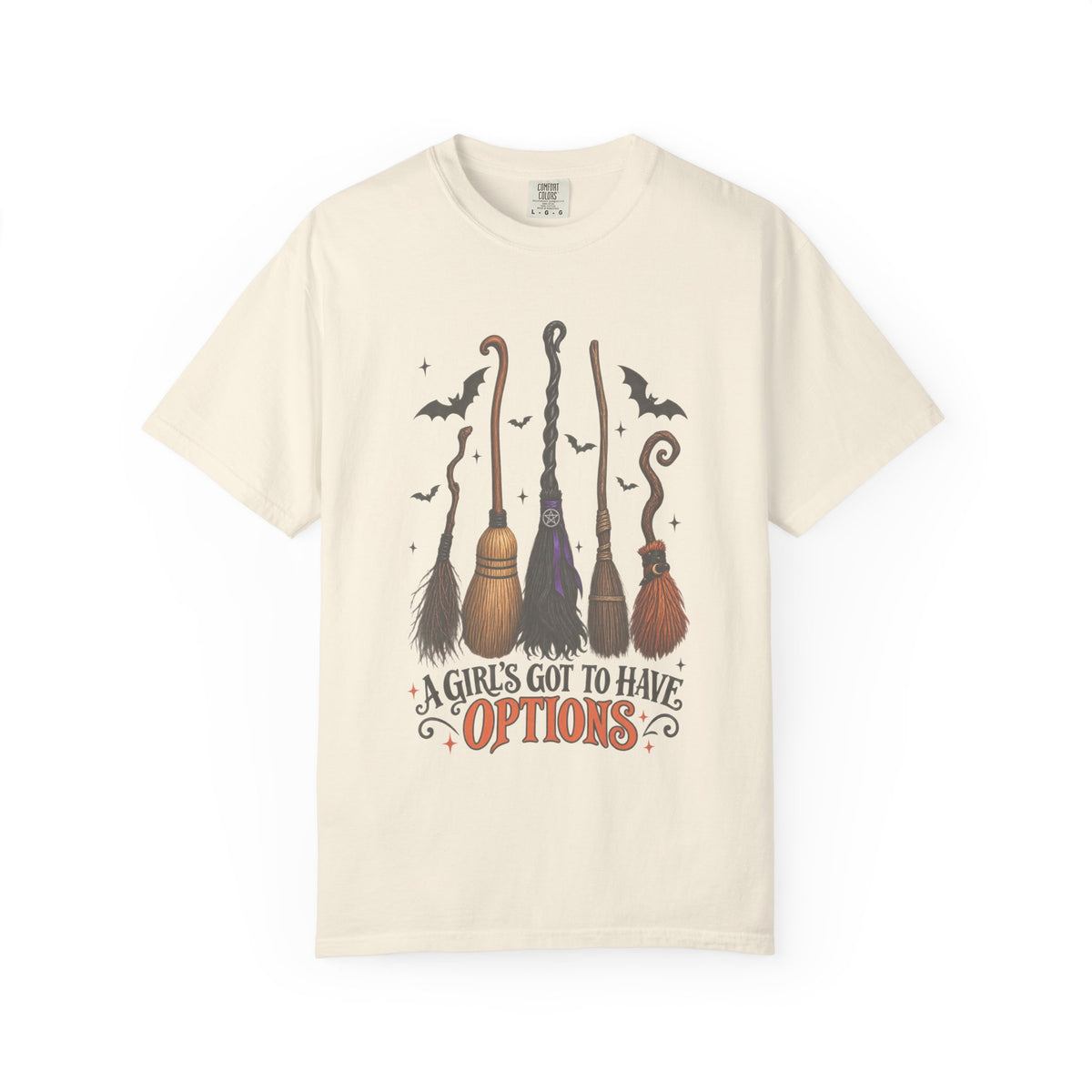 Witch Broom Options T-Shirt —  Halloween Tee
