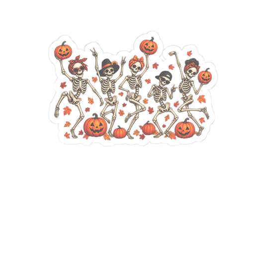 Dancing Skeletons Halloween Kiss-Cut Sticker