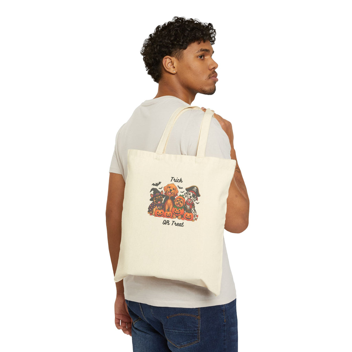Halloween Pumpkin Patch Tote — "Trick or Treat" Canvas Bag