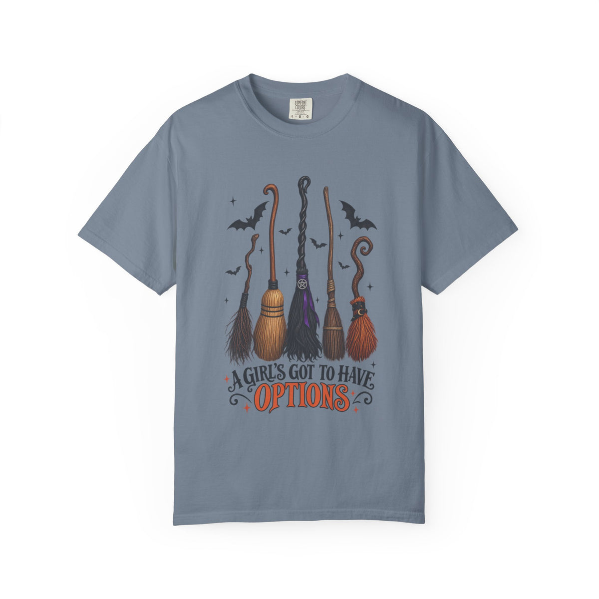 Witch Broom Options T-Shirt —  Halloween Tee