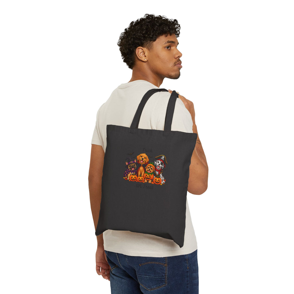 Halloween Pumpkin Patch Tote — "Trick or Treat" Canvas Bag