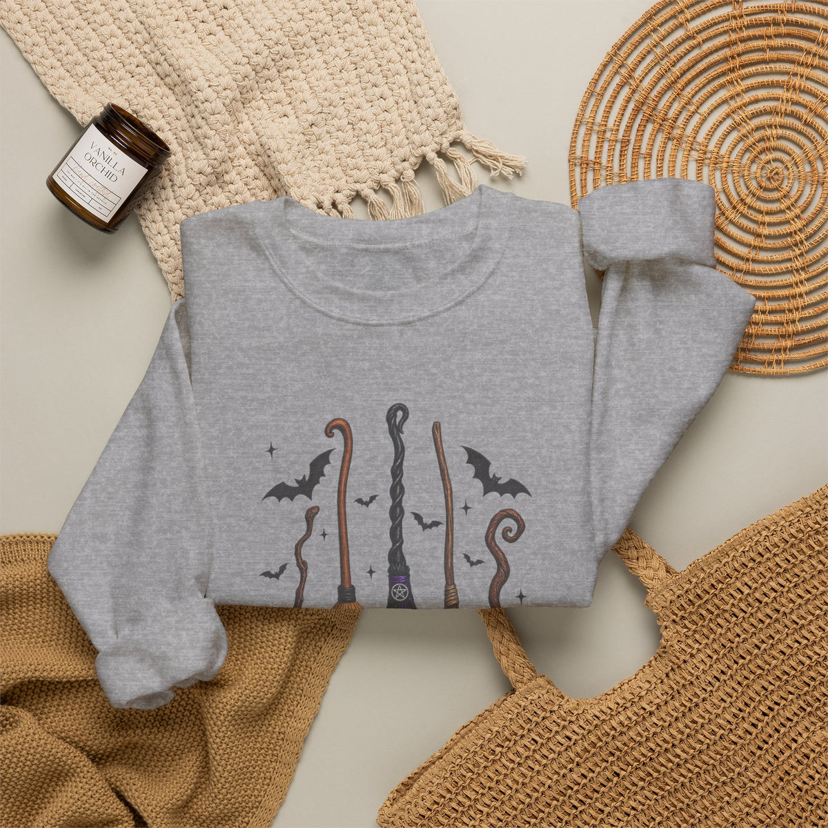 Witch Brooms Sweatshirt - "A Girl's Got to Have Options" Halloween Crewneck