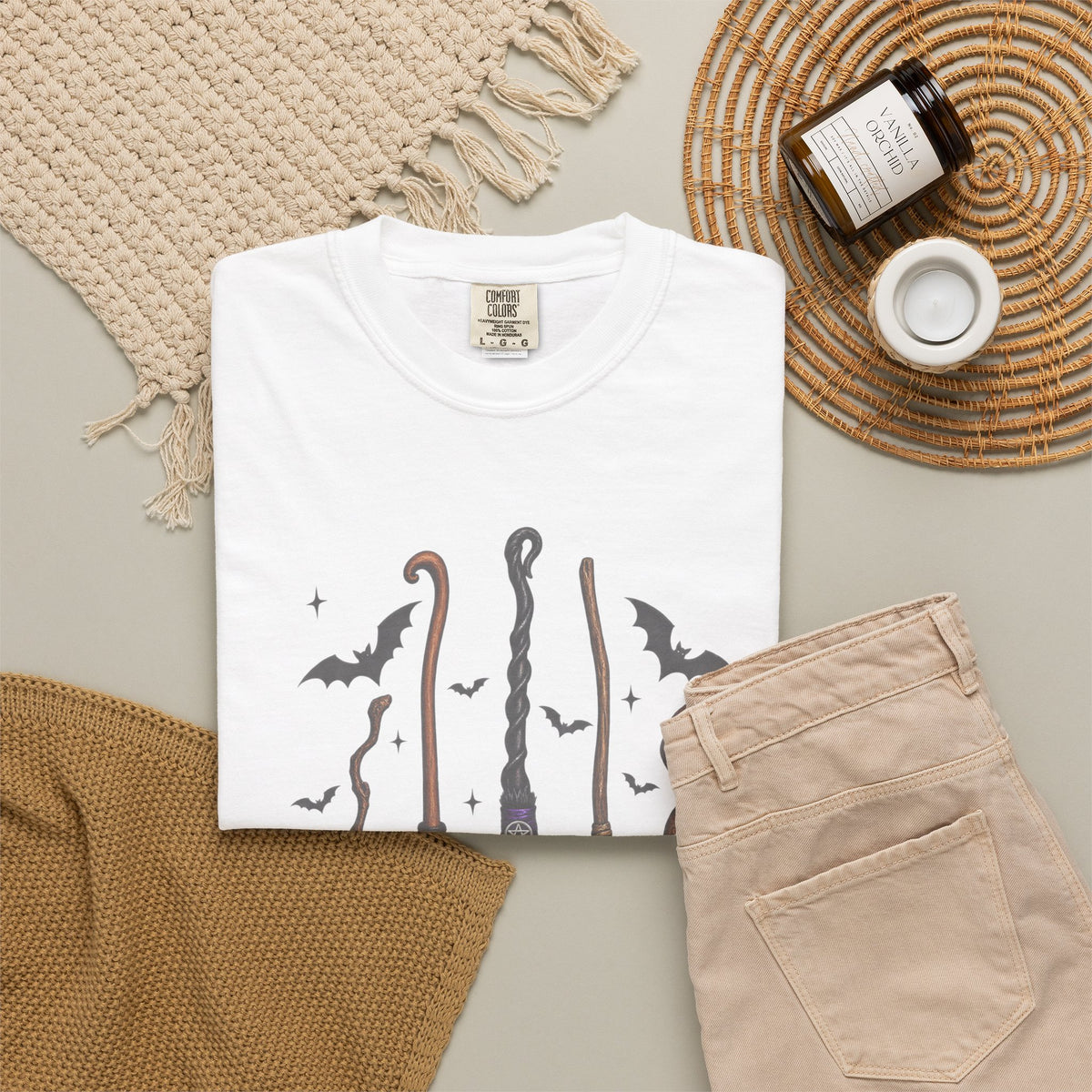 Witch Broom Options T-Shirt —  Halloween Tee