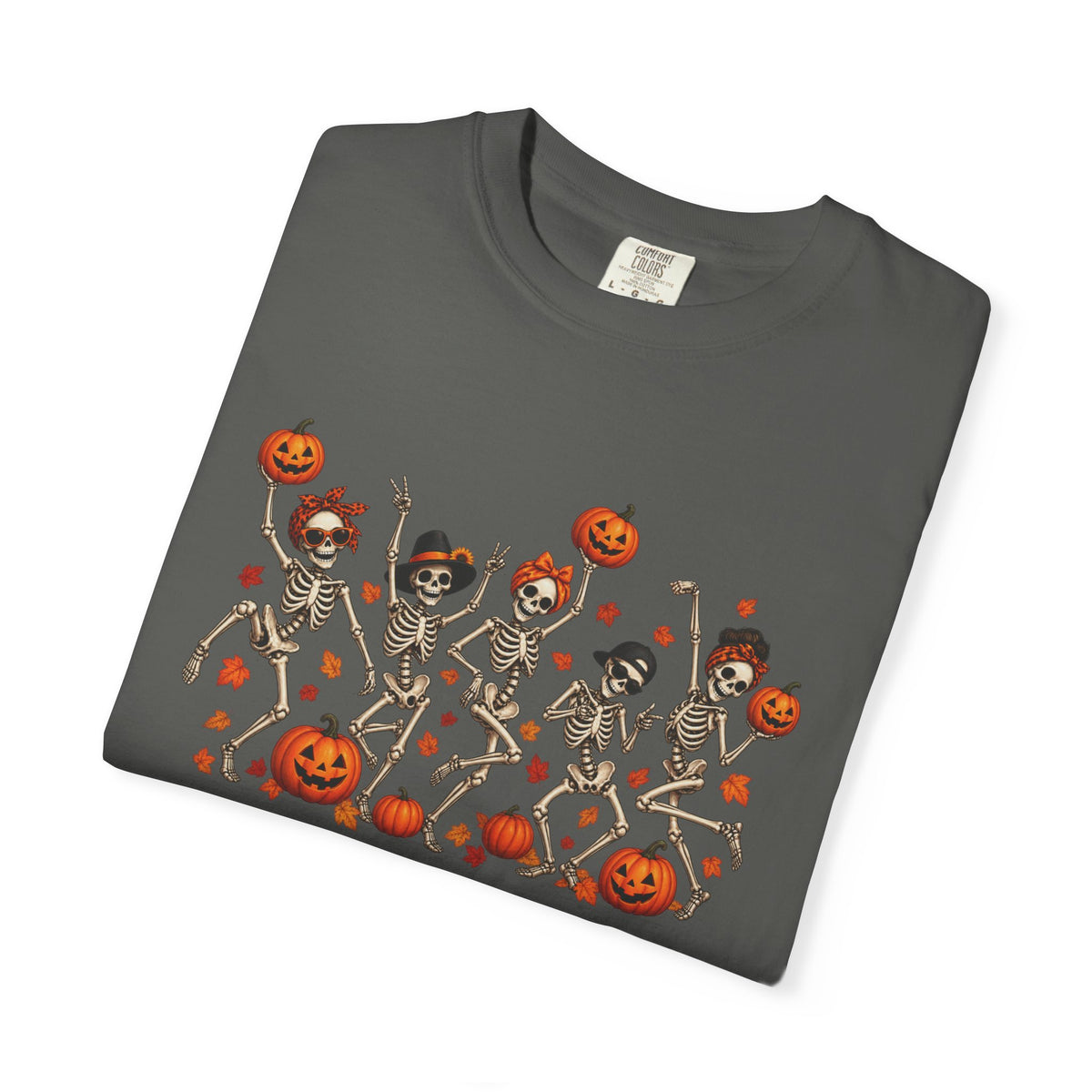 Dancing Skeletons & Pumpkins Halloween T-Shirt